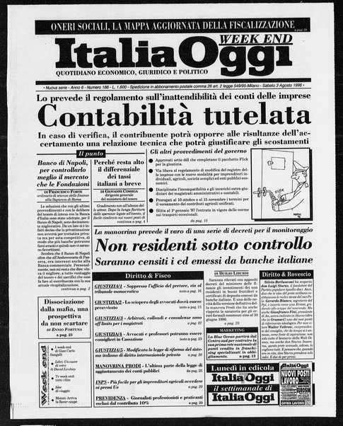 Italia oggi : quotidiano di economia finanza e politica